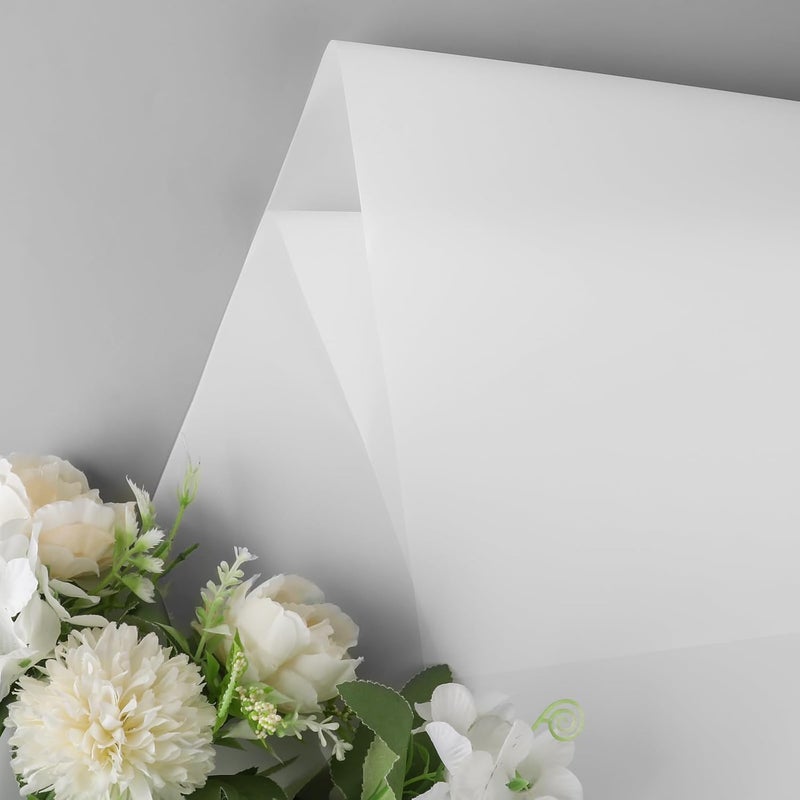 FUHITIM 20 Sheets Flower Wrapping Paper -Waterproof Floral Bouquet Wrapping Paper Used for DIY Crafts, Gift Packaging, Florist Supplies Packaging Paper for Wedding Birthday Gift (White) - Image 3